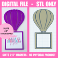 Hot Air Balloon 2.5" Magnet Frame STL | Digital Download
