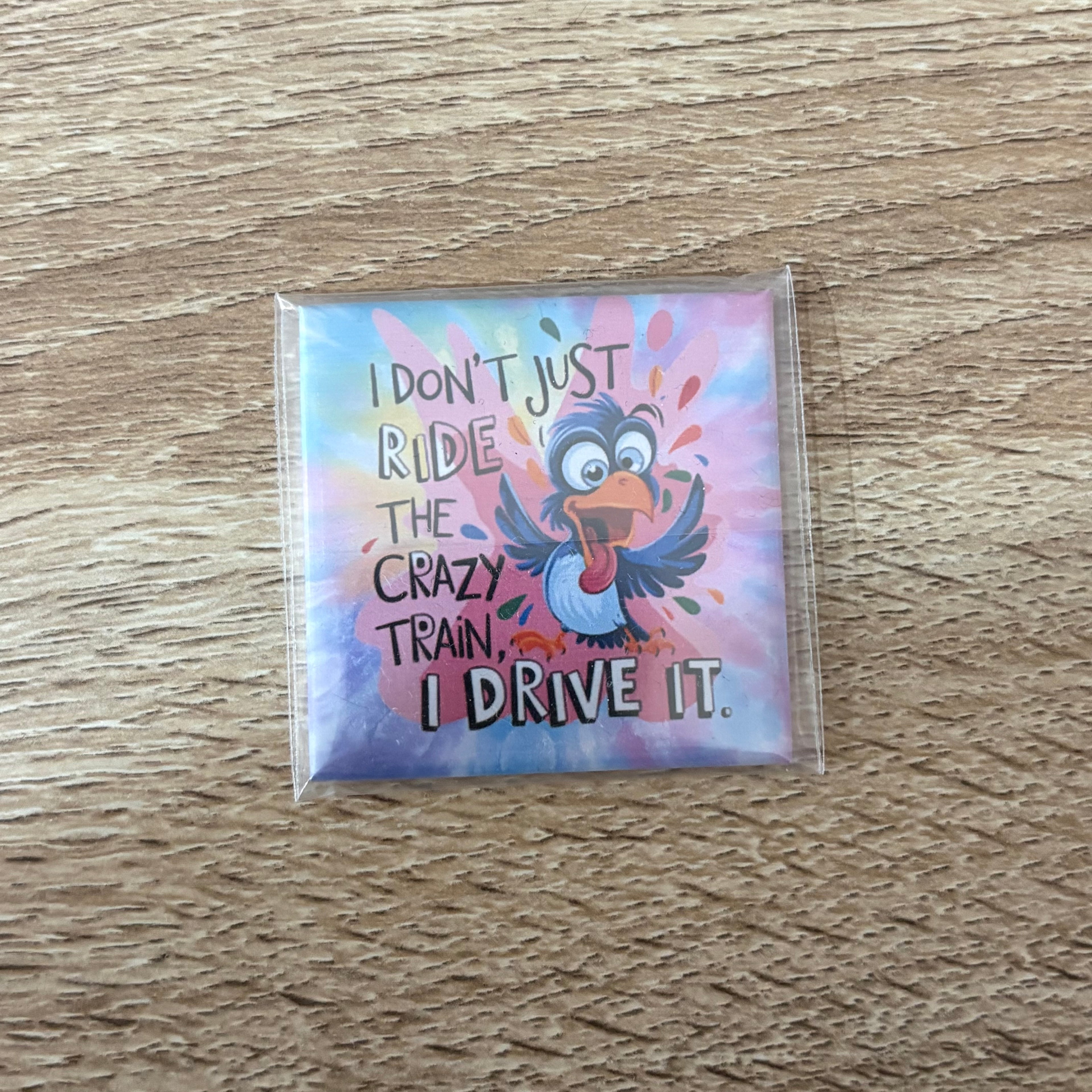 I Don’t Ride The Crazy Train | 50mm Magnet | Funny