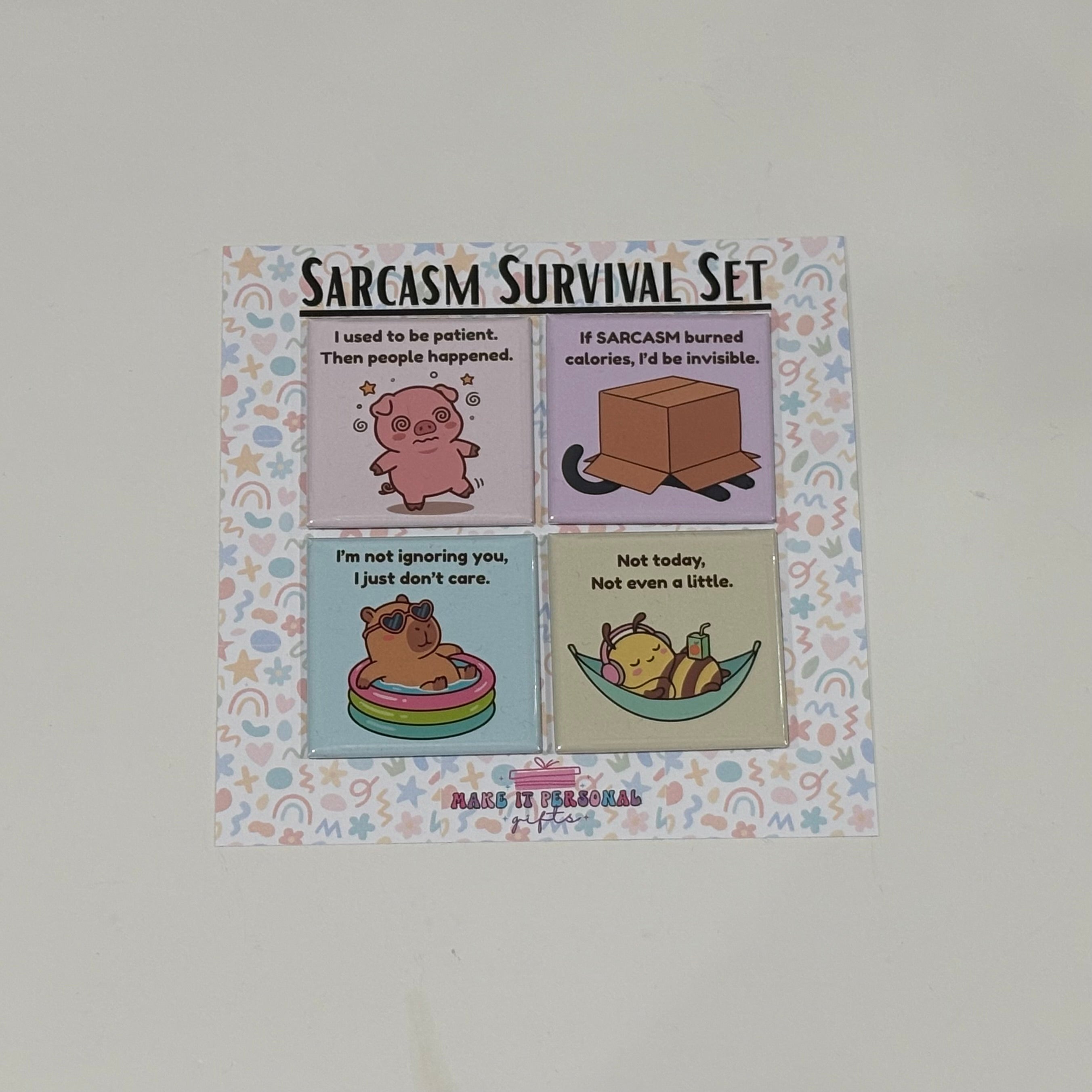 Sarcasm Magnet Set of 4 - 50mm x 50mm