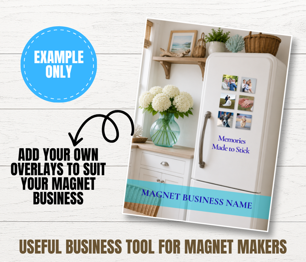 Fridge Mock Up PNG Bundle | 6 Coastal Kitchen Refrigerator Backgrounds