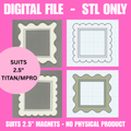 Scalloped Edge & Wavy Edge 2.5" Magnet Frame STL Set | Digital Download