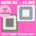Raised Scalloped Edge 2.5" Magnet Frame STL | Digital Download