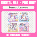 Inspiring Unicorns Set One PNG | Digital Download