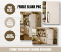 Fridge Mock Up PNG Bundle | 6 Country Farmhouse Refrigerator Backgrounds