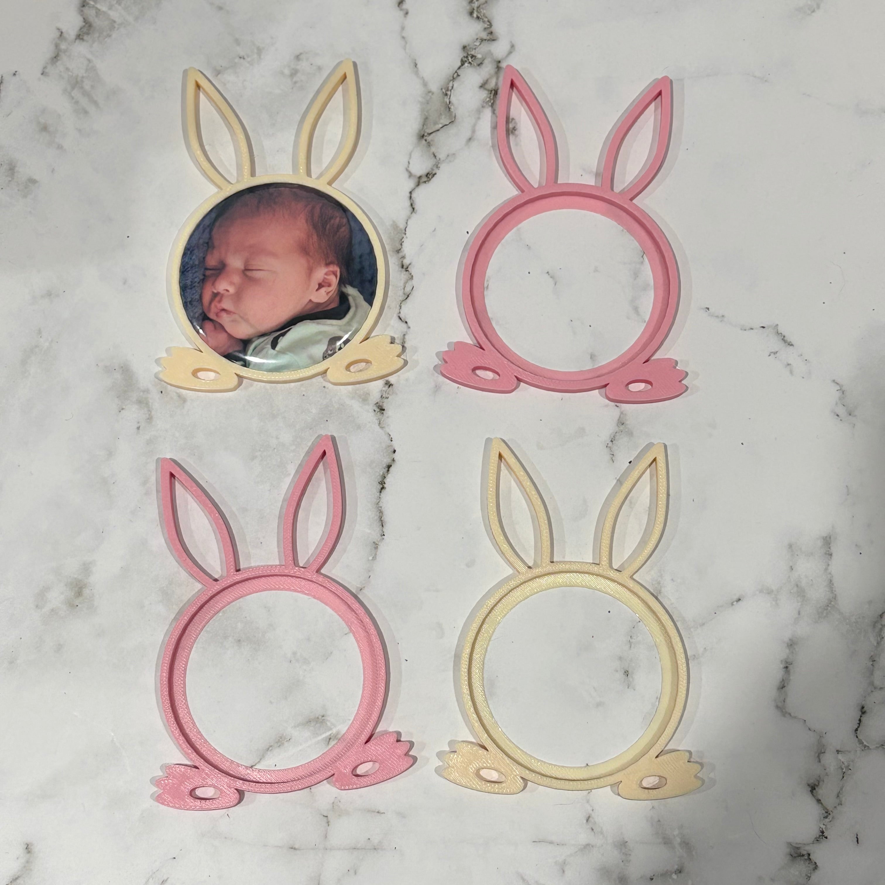 Photo Magnet Frame - Easter Bunny Round - 58mm