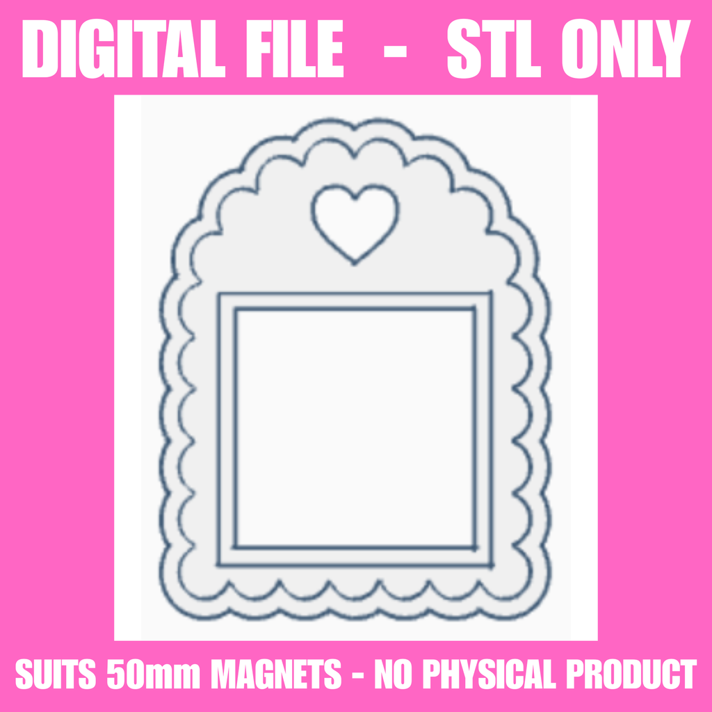 Scalloped 50mm Magnet Frame STL | Digital Download