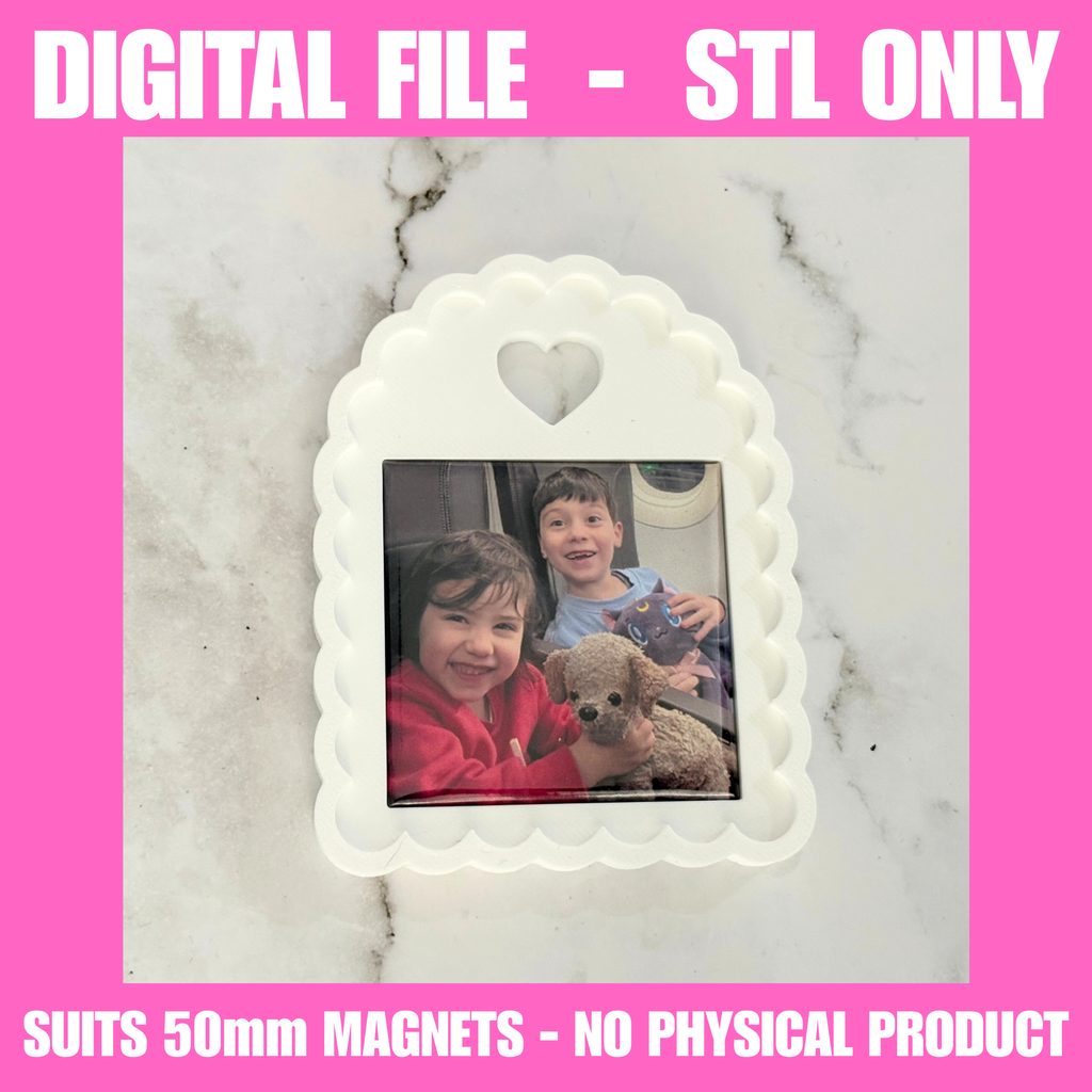 Scalloped 50mm Magnet Frame STL | Digital Download