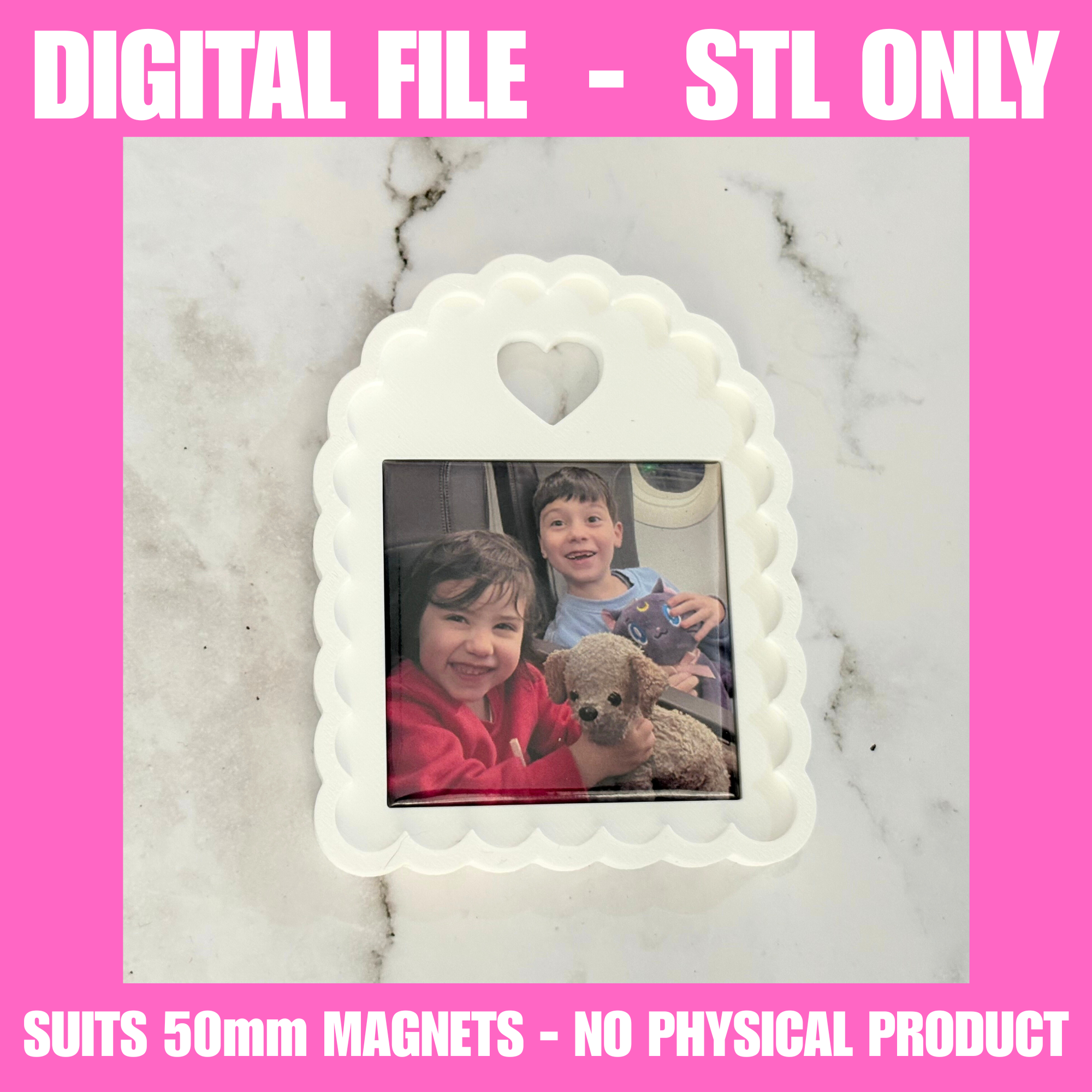 Scalloped 50mm Magnet Frame STL | Digital Download