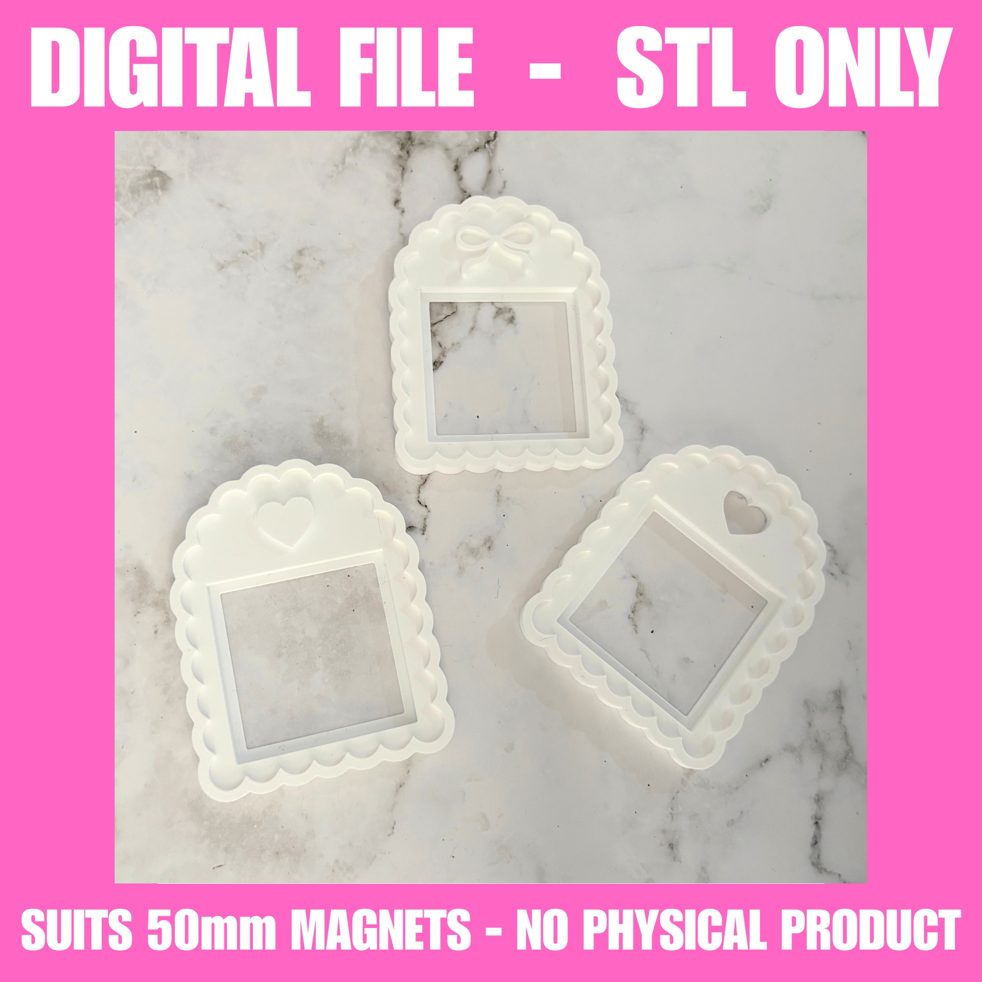 Scalloped 50mm Magnet Frame STL | Digital Download