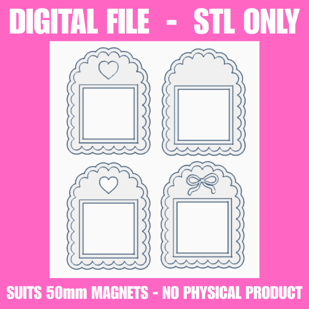 Scalloped 50mm Magnet Frame STL | Digital Download